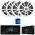 JBL JAM6500N Marine Bluetooth USB-C DAB+ Tuner AM/FM Radio Gauge Style Receiver w/Wired Remote, 4x 6.5" 180 Watt Max Power 2-Way Multi-Element White Boat Speakers, 50 Feet 16 Gauge Speaker Wire