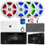 JBL JAM6500N Marine Bluetooth USB-C DAB+ Tuner AM/FM Radio Gauge Style Receiver w/Wired Remote + Cover, 4x 8" 450W Max 2-Way RGB LED Speakers, 4 Channel Amplifier w/Kit, USB Adapter, Antenna, Wire