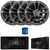JBL JAM6500N Marine Bluetooth USB-C DAB+ Tuner AM/FM Radio Gauge Style Receiver w/Wired Remote, 4x 6.5" 225 Watt Max Power High-Performance 2-Way Chrome Boat Speakers, 50 Feet 16 Gauge Speaker Wire