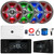 JBL JAM6500N Marine Bluetooth USB-C DAB+ Tuner AM/FM Radio Gauge Style Receiver w/Wired Remote, 4x 6.5" 225 Watt Max 2-Way RGB LED Boat Speakers, 4 Channel Amplifier w/Kit, USB Adapter, Antenna, Wire