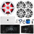 JBL JAM6500N Marine Bluetooth USB-C DAB+ Tuner AM/FM Gauge Style Receiver w/Wired Remote, 4x 6.5" 180W Max White Speakers, 10" 900W Max Subwoofer, 5 Channel Amplifier w/Kit, USB Adapter, Antenna, Wire