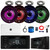 JBL JAM6500N Marine Bluetooth USB-C DAB+ Tuner AM/FM Radio Gauge Style Receiver w/Wired Remote, 4x 8" 450W Max Wakeboard Tower RGB LED Speakers, 4 Channel Amplifier w/Kit, USB Adapter, Antenna, Wire