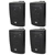 Two Pairs (QTY 4) Of Dual Electronics LU47PB 4" 200 Watt Peak Power 3-Way Indoor/Outdoor Black Speakers