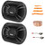 2x Pyle PL6183BK 6x8" 400 Watt Max Power 3-Way Triaxial Component Car Audio Speakers, Speaker Harness, Speaker Wire, Pry Tool Set (Bundle Fits Select 1989-Up Ford Vehicles)