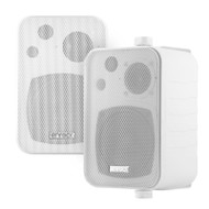 Pair EKMR408W Enrock 30 Watt Max Power 4" Box Marine Water-Resistant Indoor/Outdoor Speaker System (White)