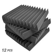 Pyle PSI1612 Studio Soundproofing Panel Kit, 12'' x 12'' Squares, 1'' Thick, 12 Pieces