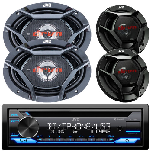 JVC KD-T720BT Single-DIN Bluetooth USB/AUX CD Player AM/FM Radio