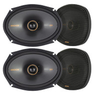 2 Pairs (QTY 4) of Kicker KS-Series KSC690 6x9" 300 Watt Max Power 4-Ohm 2-Way Thin-Mount Car Audio Speakers with 1" Tweeters