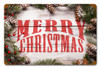 Merry Christmas Wood Pine Metal Sign 12 x 18 Inches
