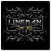 Lineman Tribal Metal Sign 12 x 12 Inches