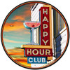 Happy Hour Club Metal Sign 28 x 28 Inches