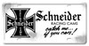 Vintage Schneider License Plate 12 x 6 Inches