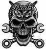 Dad's Garage  Skull Chrome Metal Sign 30 x 30 Inches