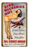 Aero Mechs Mate Pinup Metal Sign 8 x 14 Inches