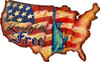 Land Of The Free USA Metal Sign 19 x 12 Inches