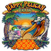 Happy Pelican Beach Bar Metal Sign 20 x 20 Inches