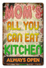 Moms Kitchen Metal Sign 12 x 18 Inches