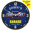 Personalized Chevrolet Garage LED Lighted Wall Clock 14 x 14 Inches