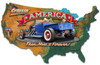Crusin' America Map Metal Sign 18 x 11 Inches