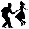 Swing Dancers Silhouette Metal Sign 17 x 17 Inches