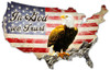 God We Trust USA XXL Custom Shape Metal Sign 57 x 36 Inches
