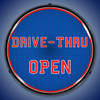 Drive-Thru Open LED Lighted Business Sign 14 x 14 Inches