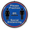 Please Practice Social Distancing LED Lighted Business Sign 14 x 14 Inches