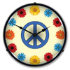 Flower Power LED Lighted Wall Clock 14 x 14 Inches