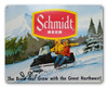 Schmidt Beer Ad Snowmobile Metal Sign 15 x 12 Inches