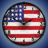 USA Flag LED Lighted Wall Clock 14 x 14 Inches