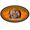 Tiger Tavern Oval Metal Sign 24 x 14 Inches