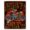 Hog Ride Metal Sign 18 x 24 Inches