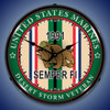 Marine Veteran Operation Desert Storm LED Lighted Wall Clock 14 x 14 Inches