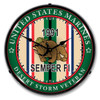 Marine Veteran Operation Desert Storm LED Lighted Wall Clock 14 x 14 Inches