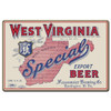West Virginia Special Export Beer Metal Sign 36 x 12 Inches