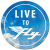 Live To Fly Clouds Round Metal Sign 28 x 28 Inches