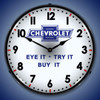 Chevrolet Eye It Try It Buy It LED Lighted Wall Clock 14 x 14 Inches