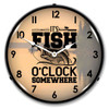 Fishing Time LED Lighted Wall Clock 14 x 14 Inches