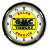 GMC Trucks Sales Service LED Lighted Wall Clock 14 x 14 Inches