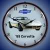 1969 Corvette LED Lighted Wall Clock 14 x 14 Inches