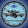 1967 Corvette Sting Ray LED Lighted Wall Clock 14 x 14 Inches