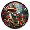 Amanita Muscaria Mushroom LED Lighted Wall Clock 14 x 14 Inches