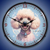 White Poodle LED Lighted Wall Clock 14 x 14 Inches