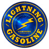 Lighting Gasoline Round Metal Sign 18 x 18 Inches