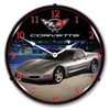 C5 Corvette Light Pewter Metallic LED Lighted Wall Clock 14 x 14 Inches