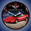 C5 Corvette Torch Red LED Lighted Wall Clock 14 x 14 Inches 