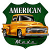 American Made Truck Cut Out 3 D Effect Garage Art Metal Sign 15.6 x 15.8 Inches