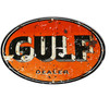 Gulf Motor Oil Reproduction Garage Shop Oval Metal Sign 15 x 23.5 Inches