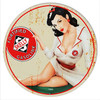Fortified Skelly Gasoline Pin Up Girl  Metal Sign 14 x 14 Inches