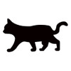Black Cat Silhouette Cut-Out Metal Sign 23 x 11 Inches